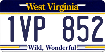 WV license plate 1VP852