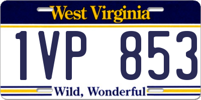 WV license plate 1VP853