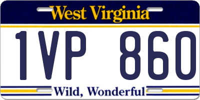 WV license plate 1VP860