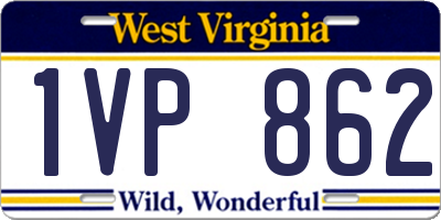 WV license plate 1VP862