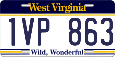 WV license plate 1VP863