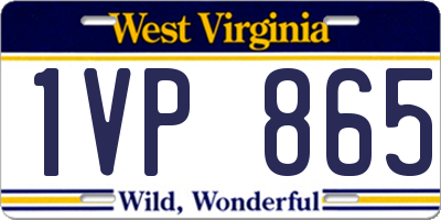 WV license plate 1VP865