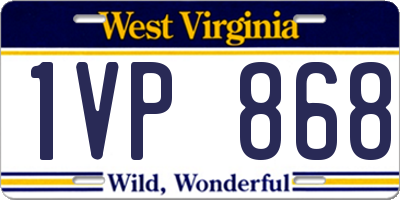 WV license plate 1VP868
