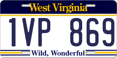 WV license plate 1VP869