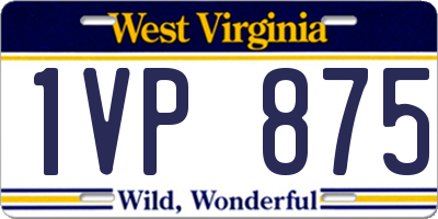 WV license plate 1VP875