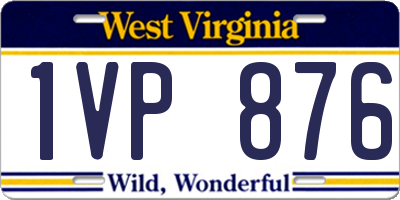 WV license plate 1VP876