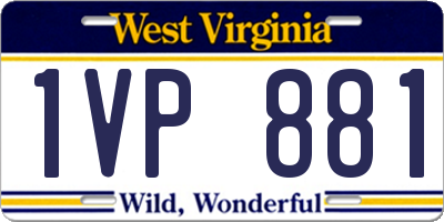 WV license plate 1VP881