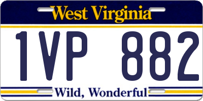WV license plate 1VP882