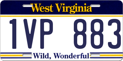 WV license plate 1VP883