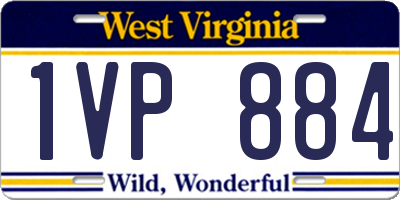 WV license plate 1VP884