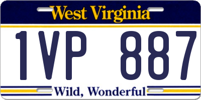 WV license plate 1VP887