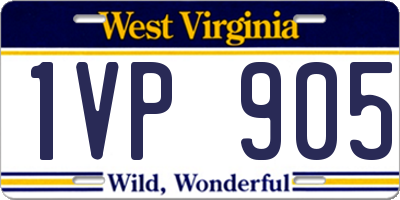 WV license plate 1VP905