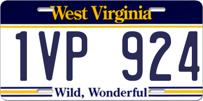 WV license plate 1VP924