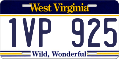 WV license plate 1VP925