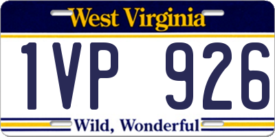 WV license plate 1VP926