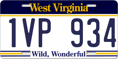 WV license plate 1VP934