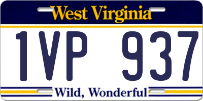 WV license plate 1VP937
