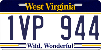 WV license plate 1VP944