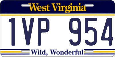 WV license plate 1VP954