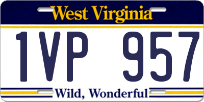 WV license plate 1VP957