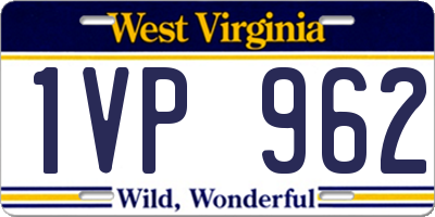 WV license plate 1VP962