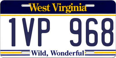 WV license plate 1VP968