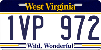 WV license plate 1VP972