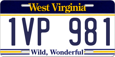 WV license plate 1VP981