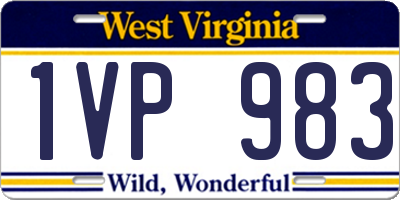 WV license plate 1VP983