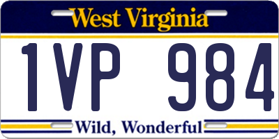 WV license plate 1VP984