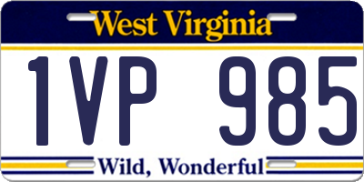 WV license plate 1VP985