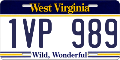WV license plate 1VP989