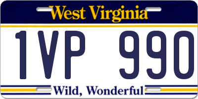 WV license plate 1VP990