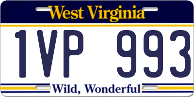 WV license plate 1VP993