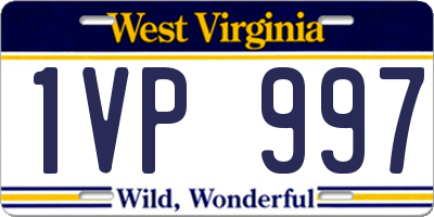 WV license plate 1VP997