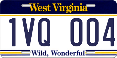 WV license plate 1VQ004