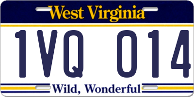 WV license plate 1VQ014
