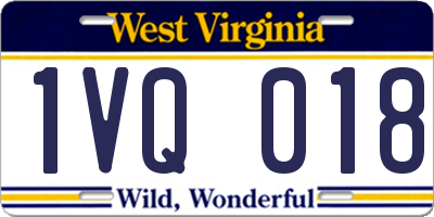WV license plate 1VQ018
