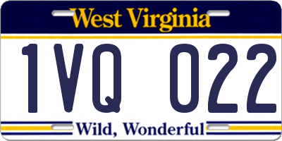 WV license plate 1VQ022