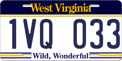 WV license plate 1VQ033