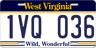 WV license plate 1VQ036