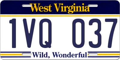 WV license plate 1VQ037