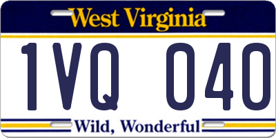 WV license plate 1VQ040