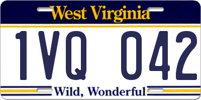 WV license plate 1VQ042
