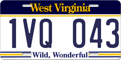 WV license plate 1VQ043