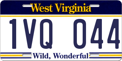 WV license plate 1VQ044