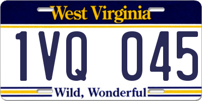 WV license plate 1VQ045