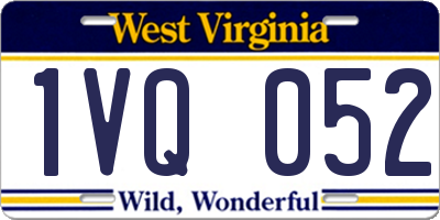 WV license plate 1VQ052