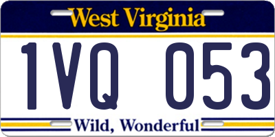 WV license plate 1VQ053
