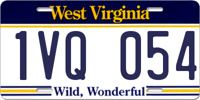 WV license plate 1VQ054